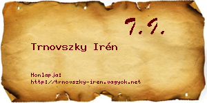 Trnovszky Irén névjegykártya